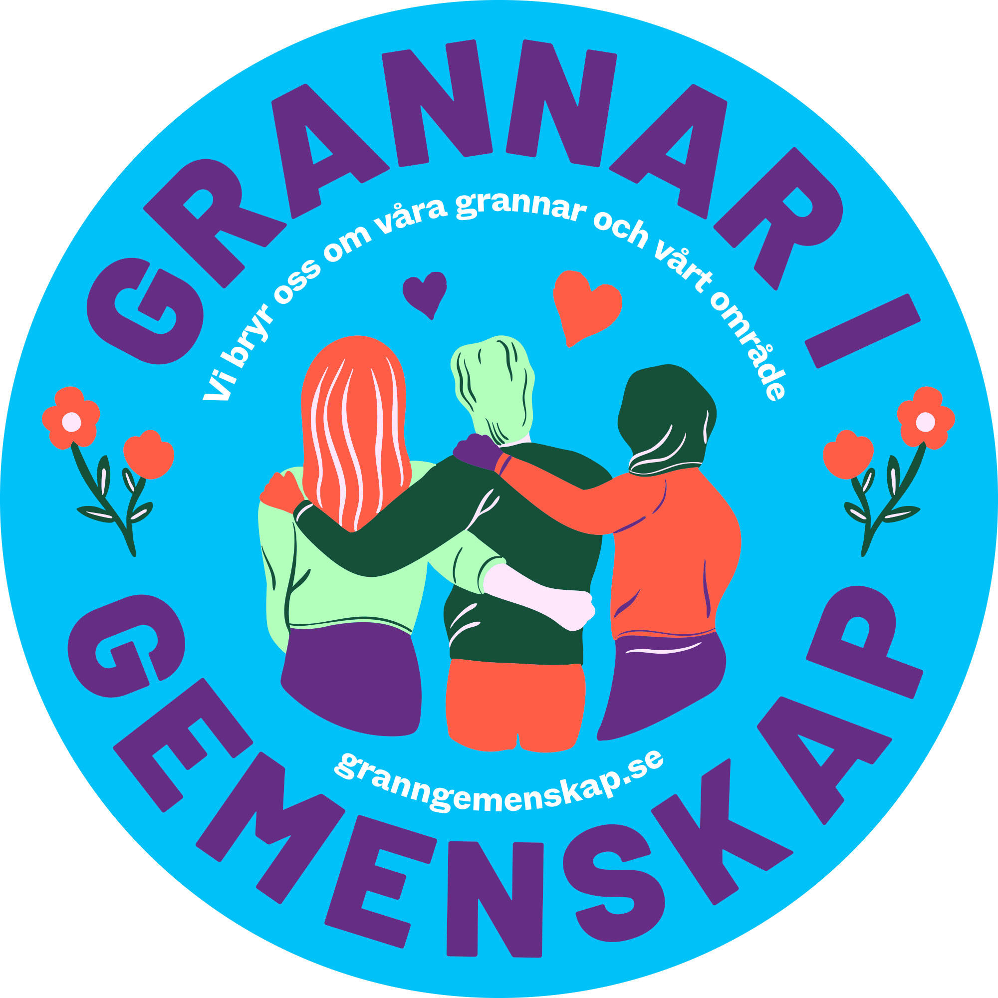 Granngemenskap Klistermarke